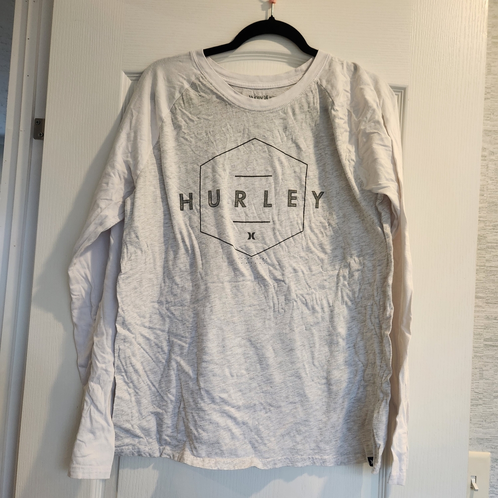 Hurley Gray Long Sleeve Men's Tee Size L Euc